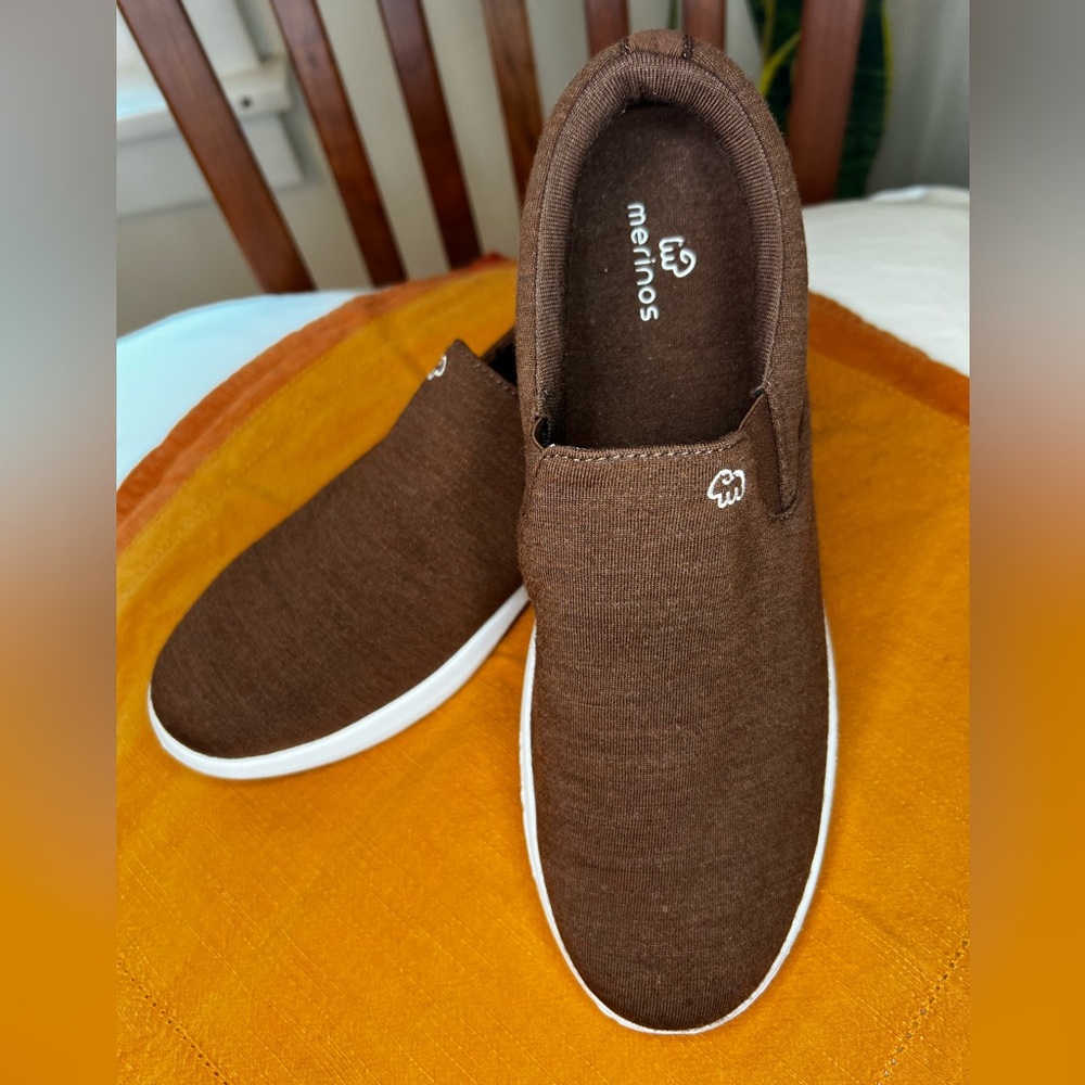 Merino slips ons size 9 Brown